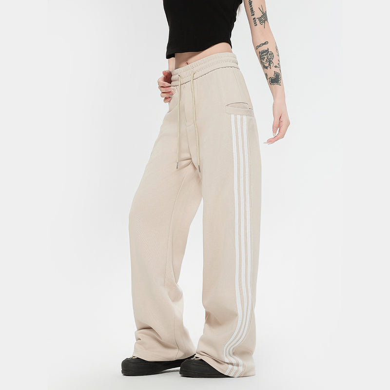 Retro Micro-elastic Gray Sweatpants Women