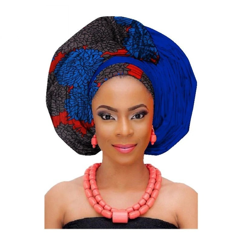 African printed cotton turban