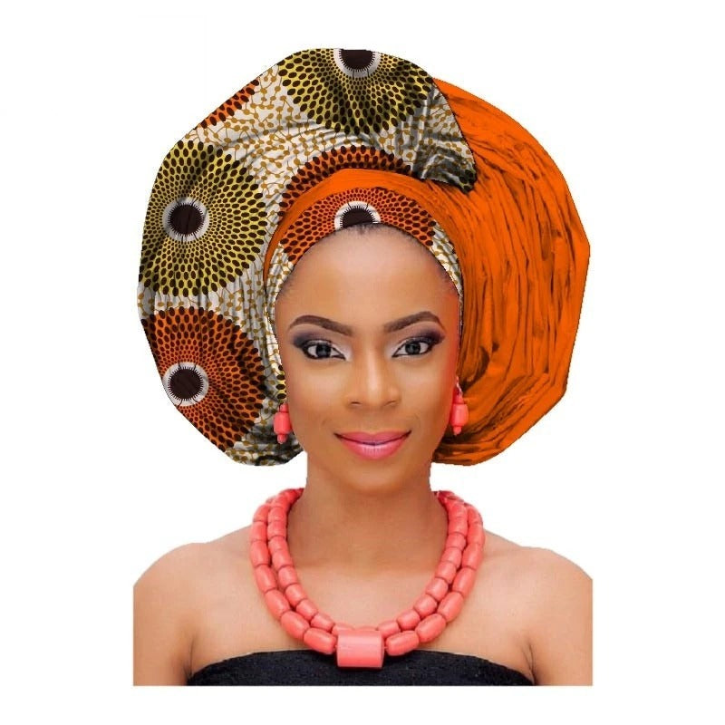 African printed cotton turban