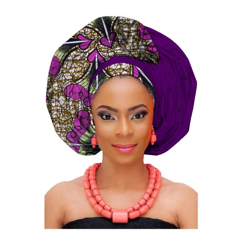 African printed cotton turban