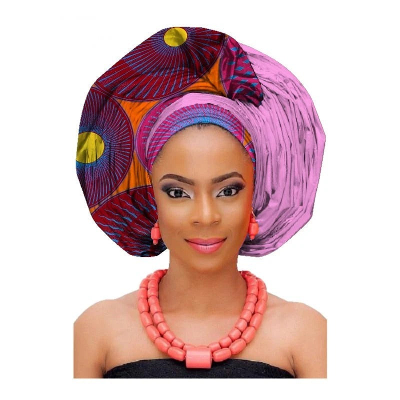 African printed cotton turban