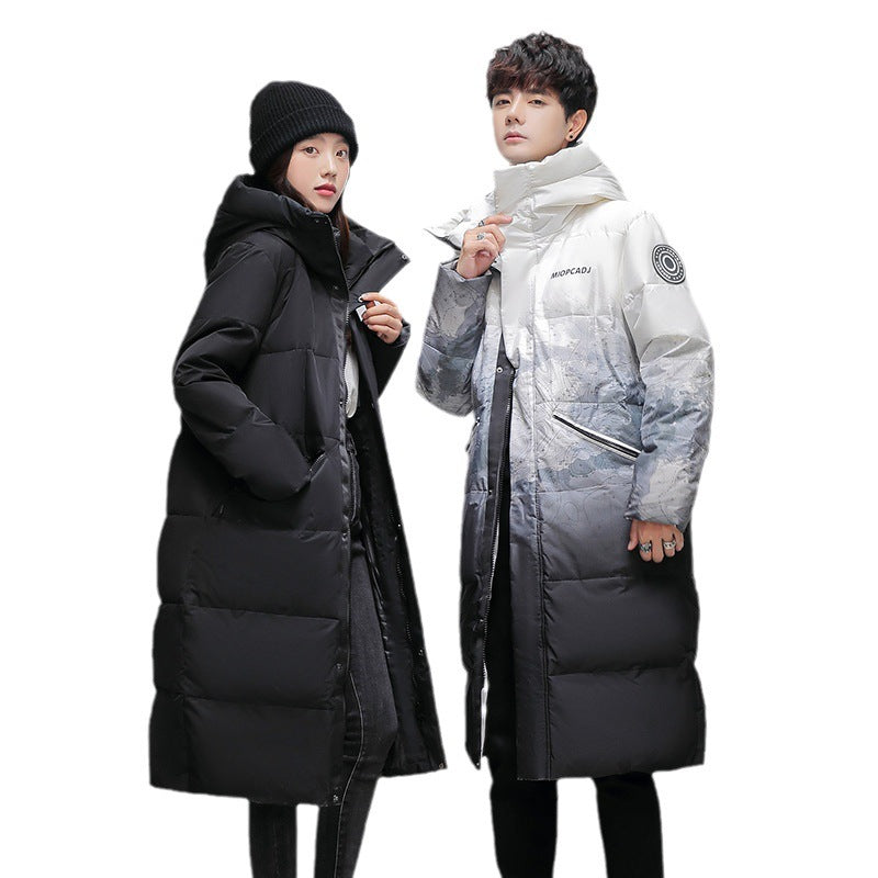 Men's Couple Down Jacket Long Thickened