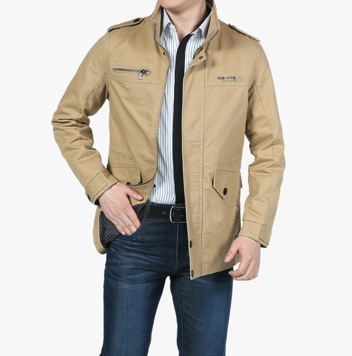 Men's jackets in foreign trade, long washed cotton leisure coat, big new winter and winter yards