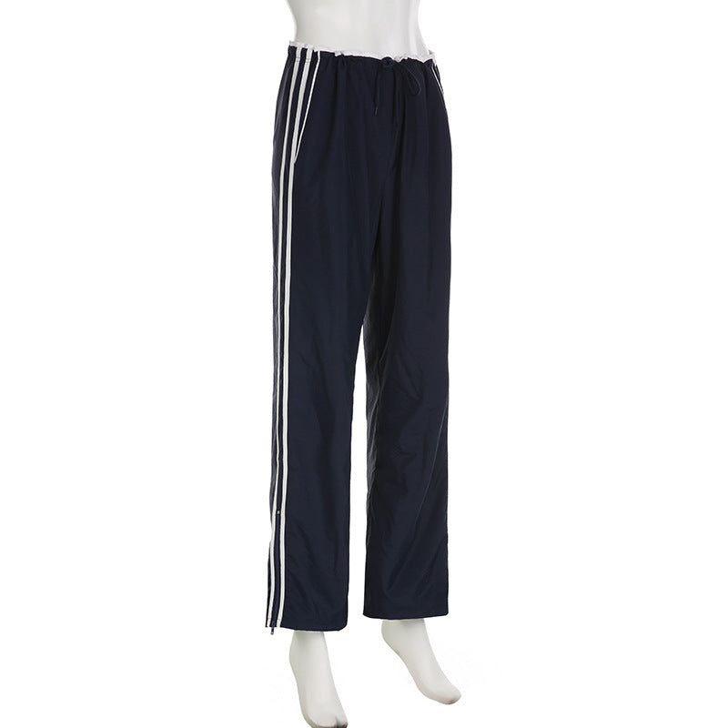 Striped Sports Pants Women Baggy Casual Classic Track Sweatpants Trousers