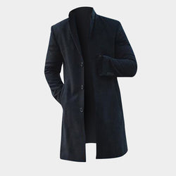 Fashion Winter Men's Trench Long Jackets Coats Overcoat Classic Jackets Solid Slim Fit Outwear Hombre Men Clothes Khaki Black