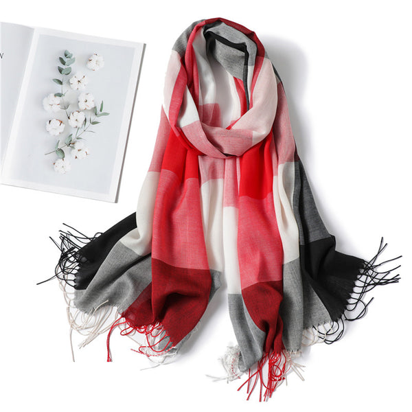 Thin Fashion Fringe Versatile Decorative Turban Scarf