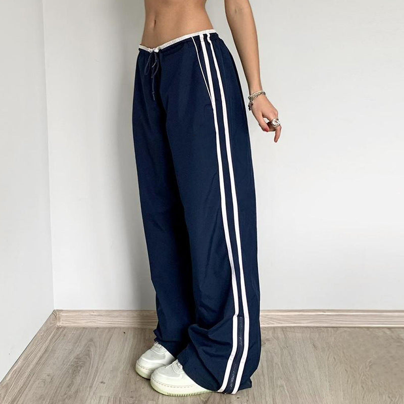 Striped Sports Pants Women Baggy Casual Classic Track Sweatpants Trousers