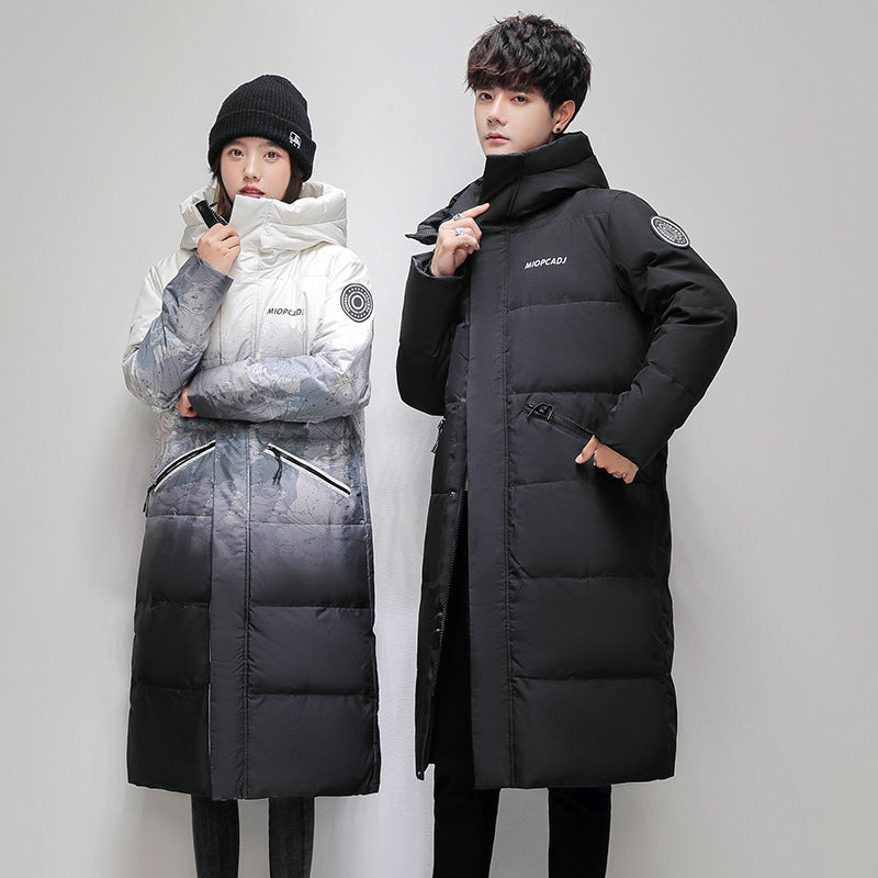 Men's Couple Down Jacket Long Thickened